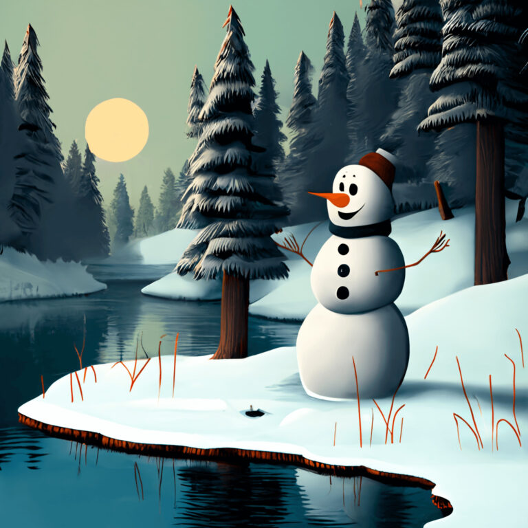 Frosty der Schneemann und die Rettung: Liebevolle Illustration für Kinder.