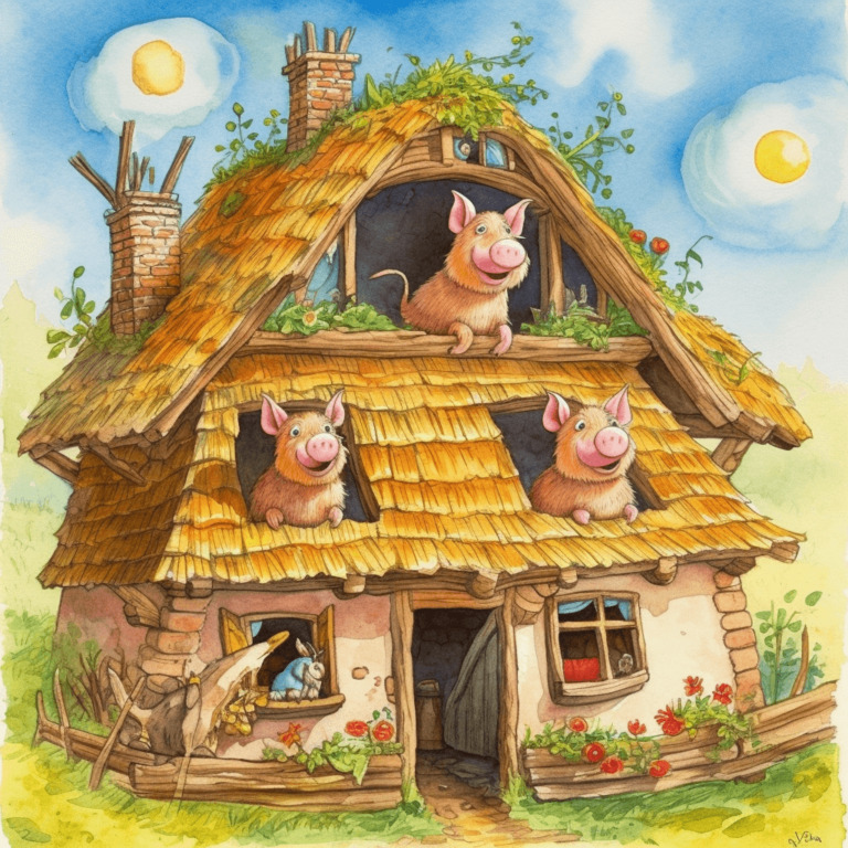 Von Stroh zu Stein – ein starkes Zuhause soll es sein.: Liebevolle Illustration für Kinder.