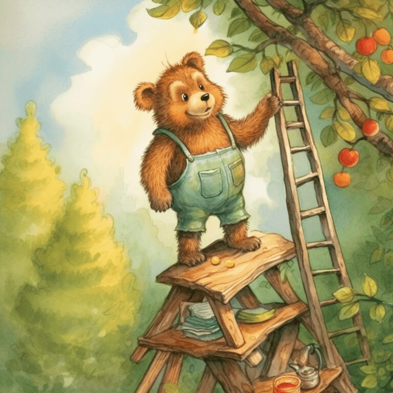 Benjamin kommt nicht an den Honig ran: Liebevolle Illustration für Kinder.
