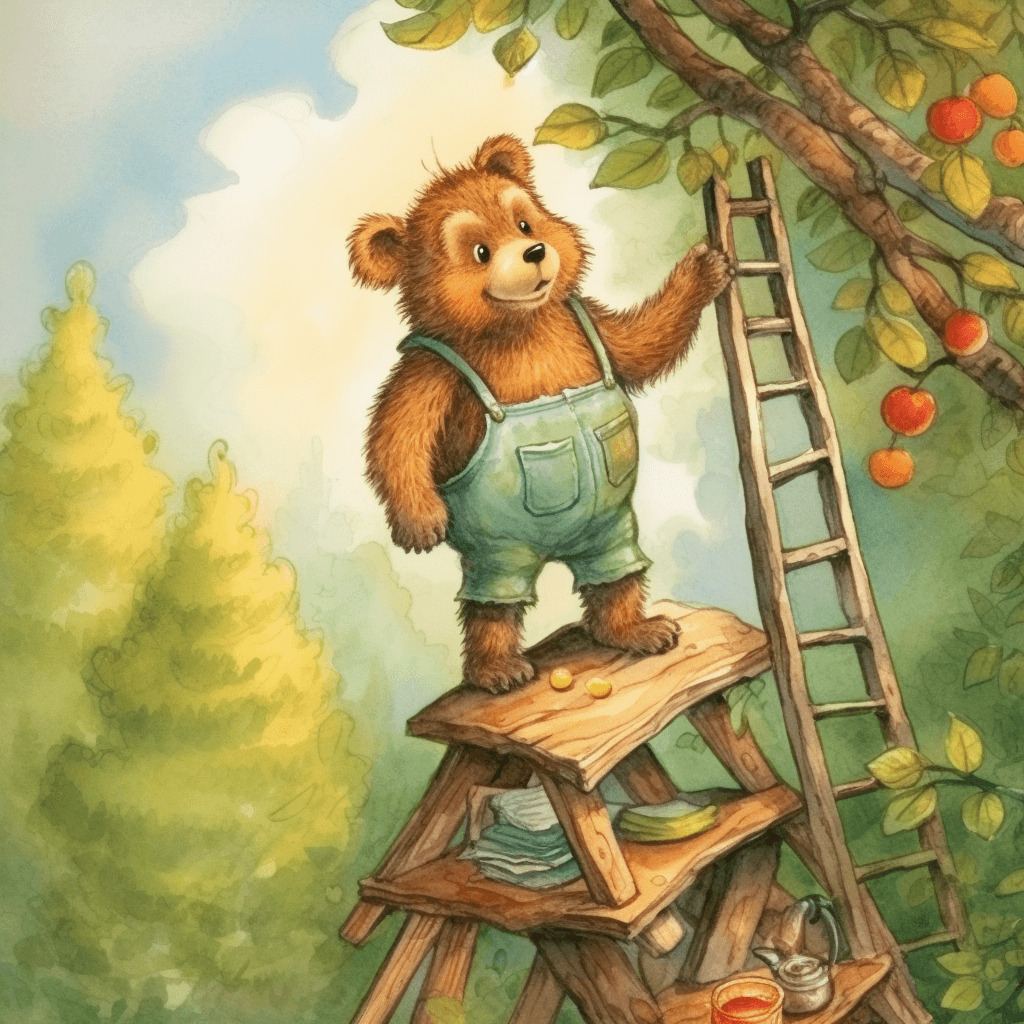 Benjamin kommt nicht an den Honig ran: Liebevolle Illustration für Kinder.