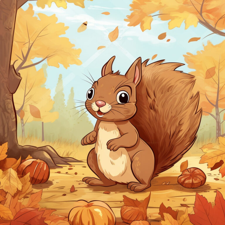 Das fleißige Eichhörnchen Enno und der geheimnisvolle Winter: Liebevolle Illustration für Kinder.