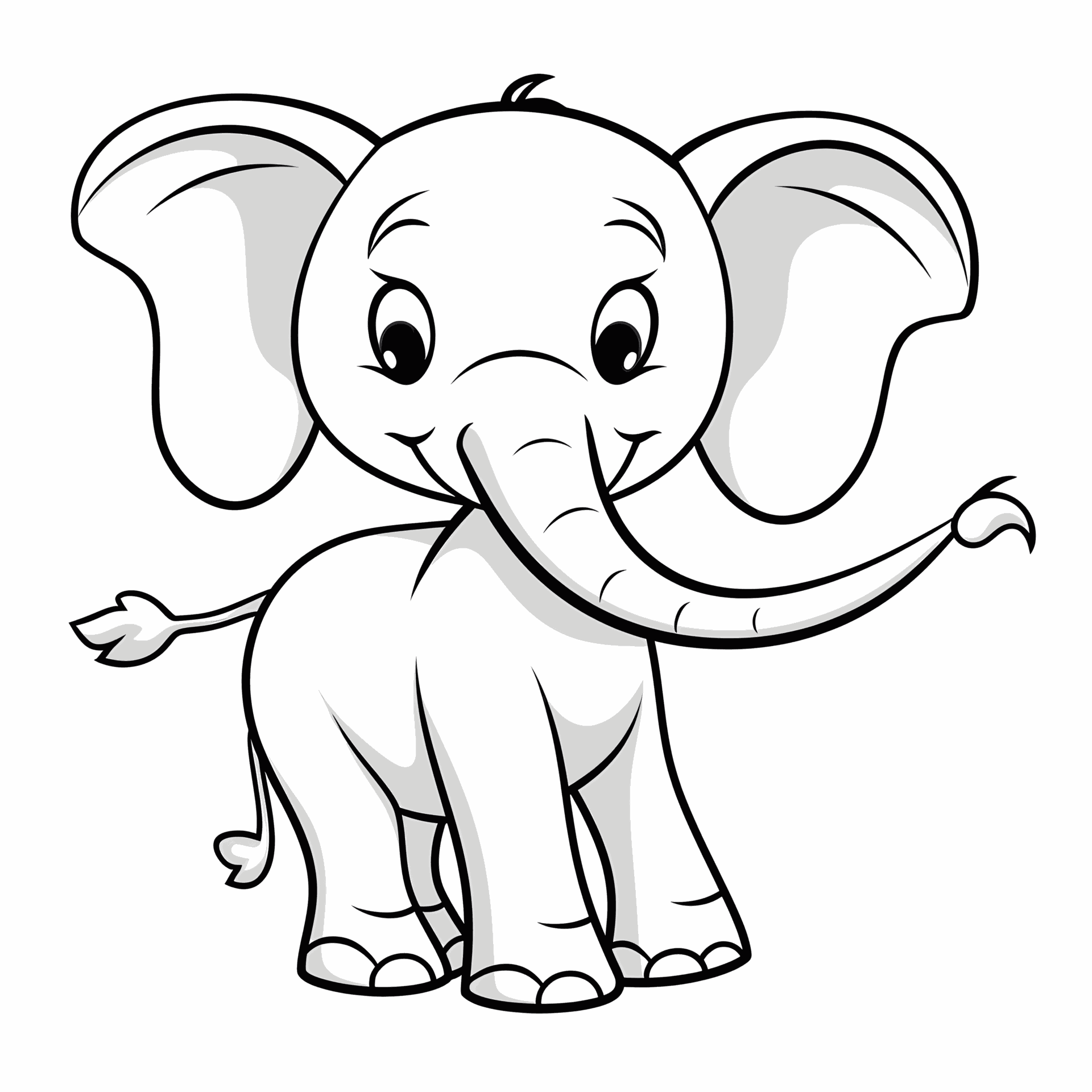 Elefant: Liebevolle Illustration für Kinder.