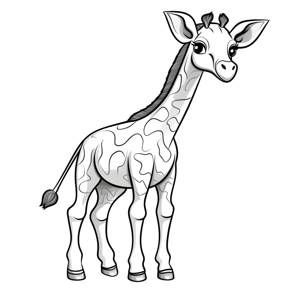Eine sehr einfache Cartoon-Giraffe: Liebevolle Illustration für Kinder.