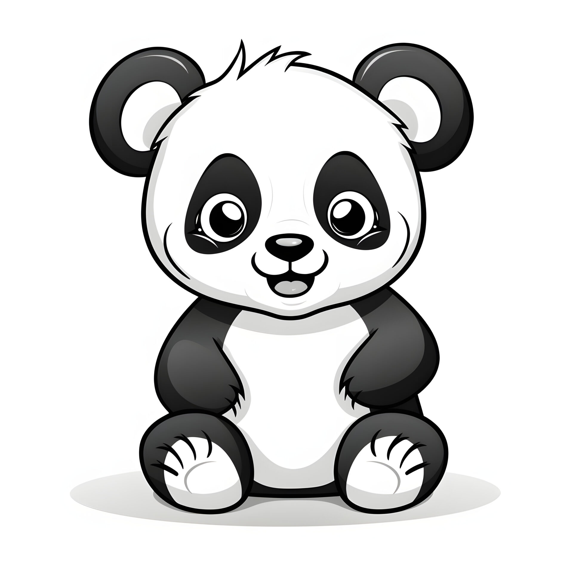Ein süßer Cartoon-Panda in einer Zeichenvorlage für Kinder: Liebevolle Illustration für Kinder.