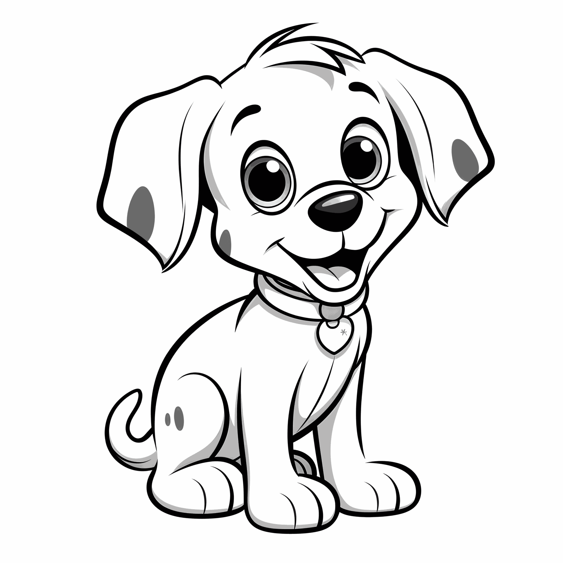 Ein sehr einfacher Cartoon-Hund: Liebevolle Illustration für Kinder.
