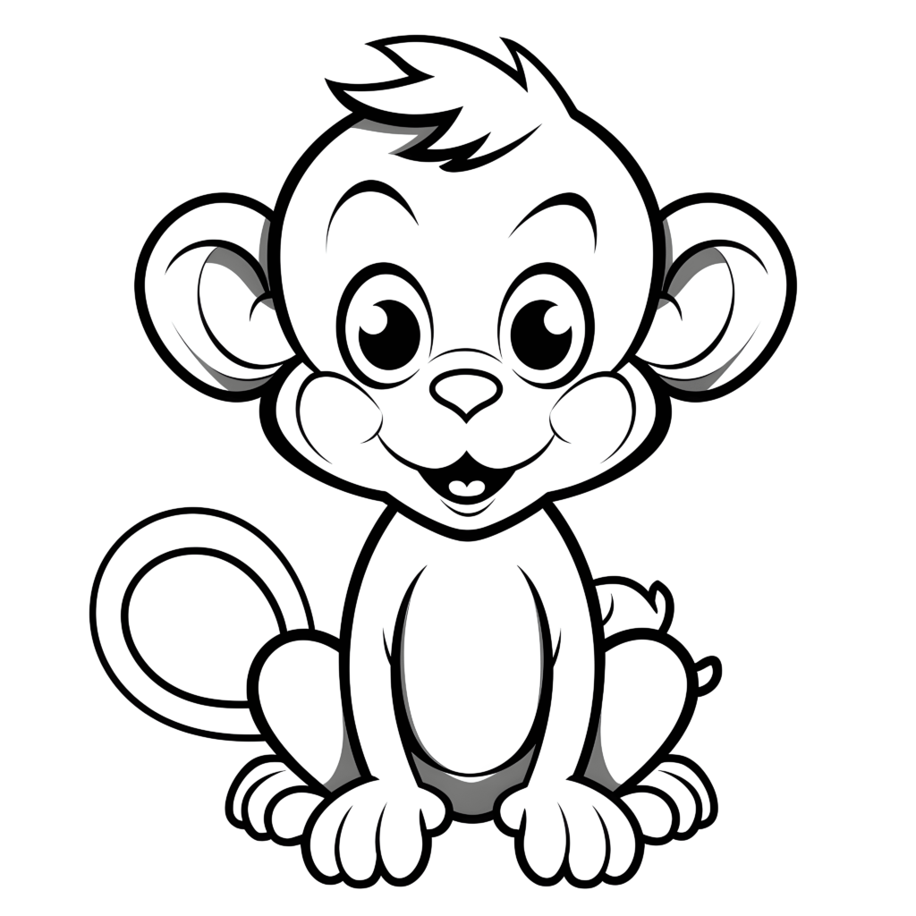 Eine sehr einfache Cartoon-Affe: Liebevolle Illustration für Kinder.