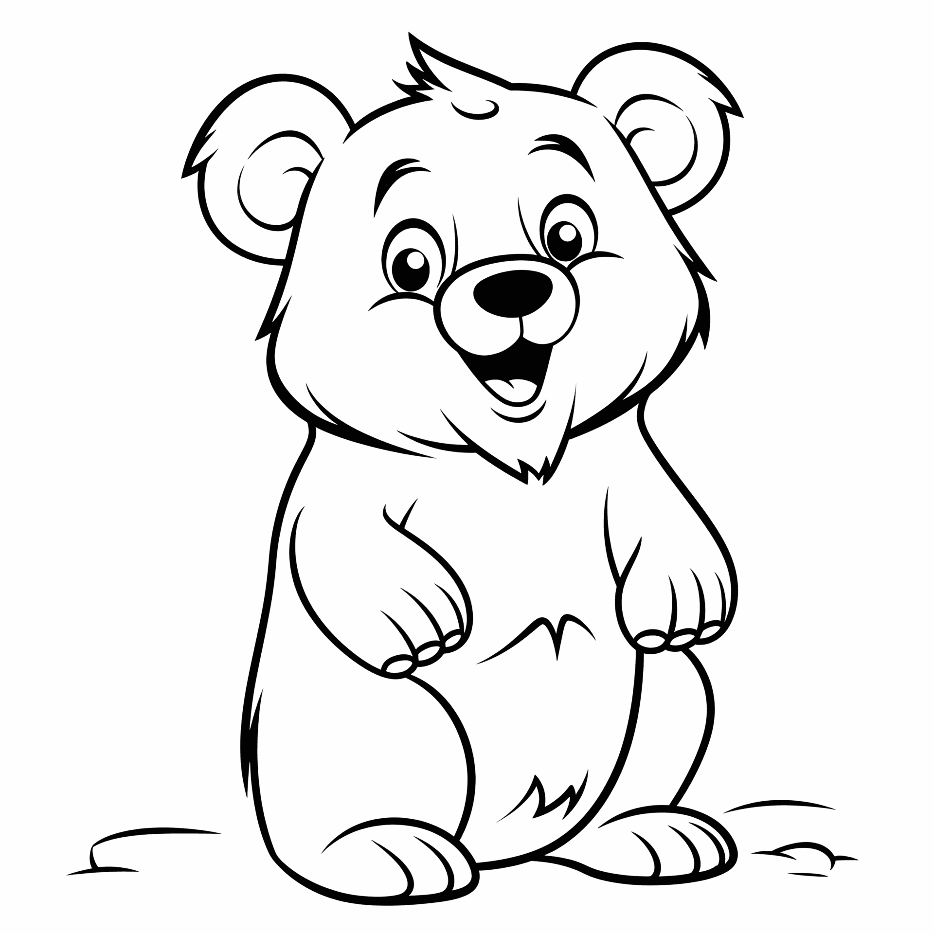 Ein sehr einfacher Cartoon-Bär: Liebevolle Illustration für Kinder.