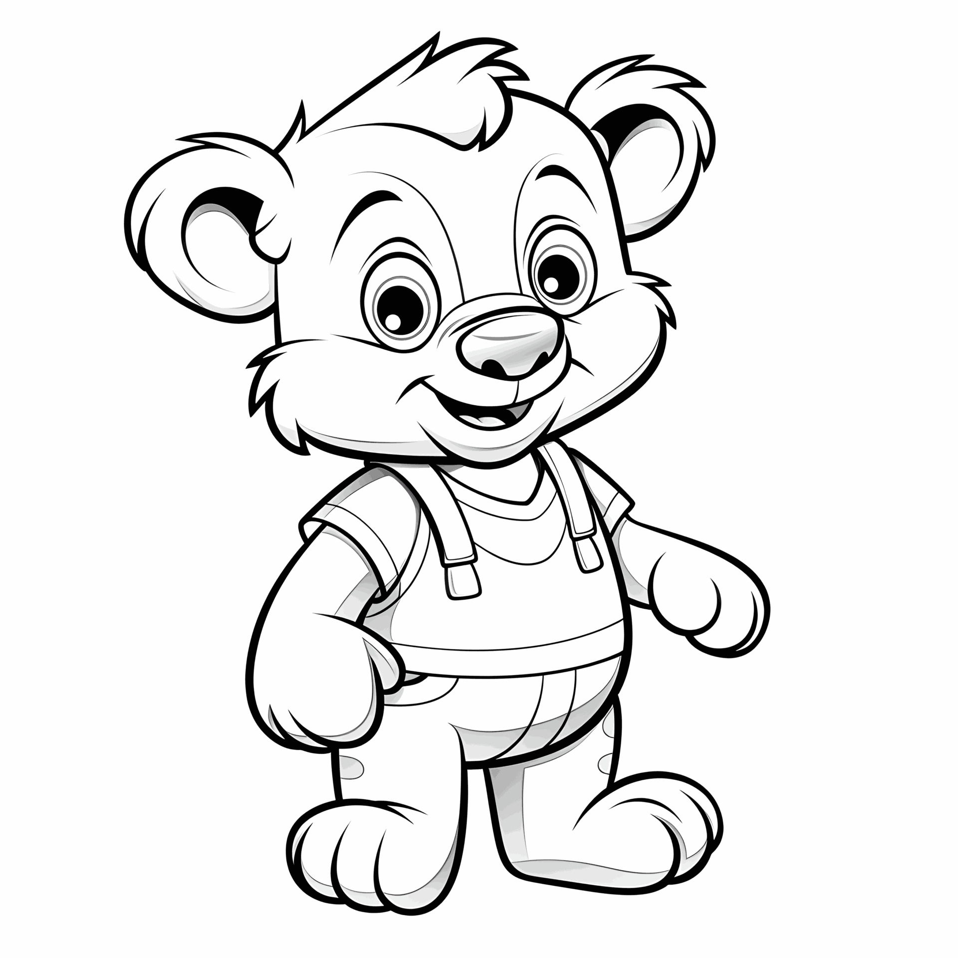 Ein sehr einfacher Cartoon-Bär: Liebevolle Illustration für Kinder.