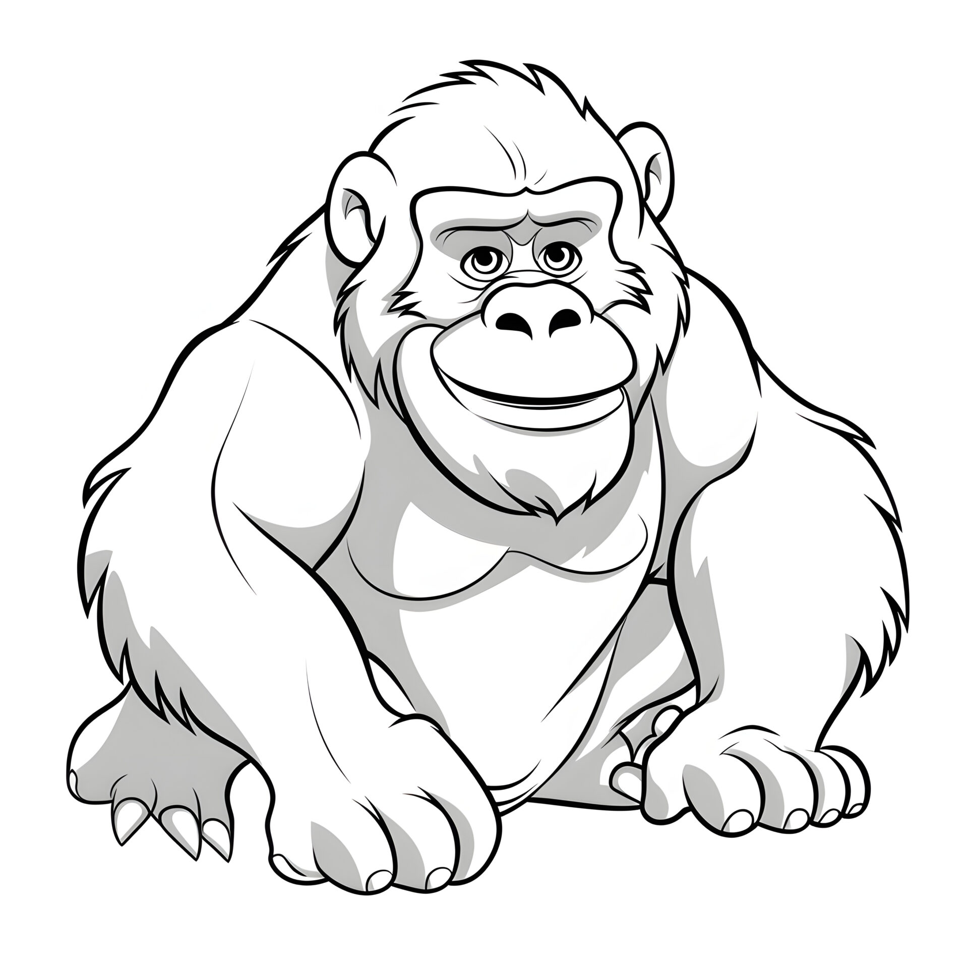 Ein sehr einfacher Cartoon-Gorilla: Liebevolle Illustration für Kinder.