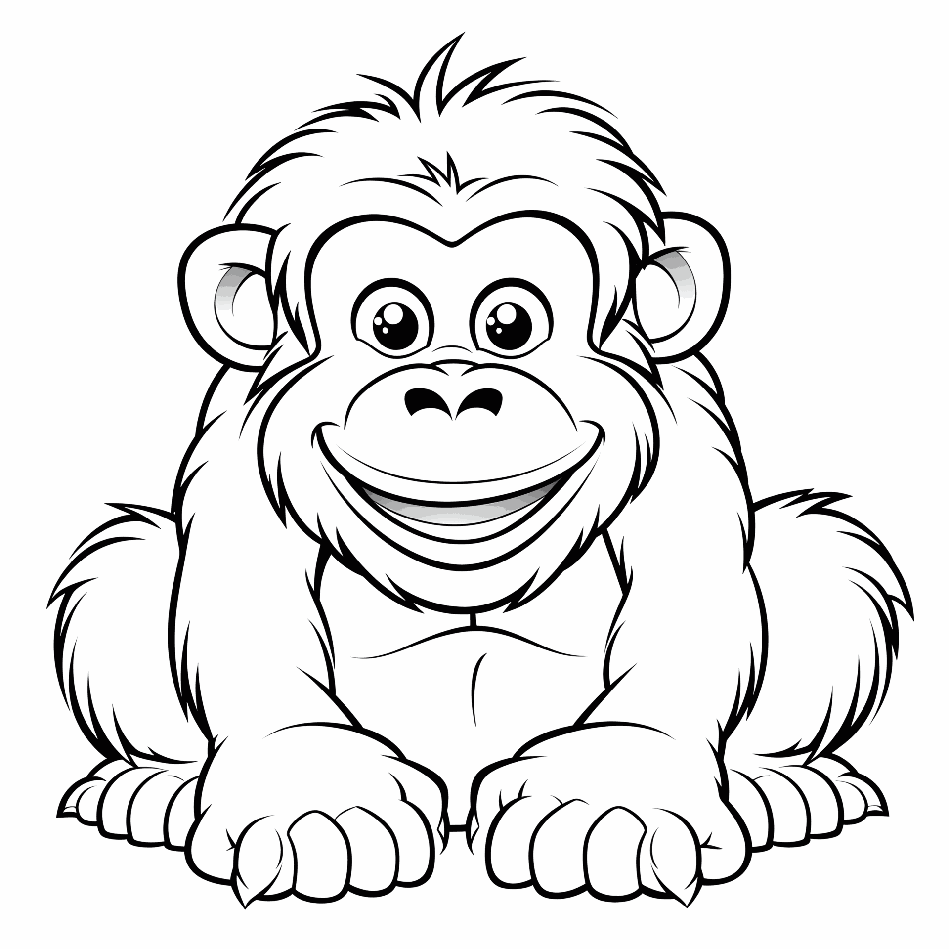 Ein sehr einfacher Cartoon-Gorilla: Liebevolle Illustration für Kinder.