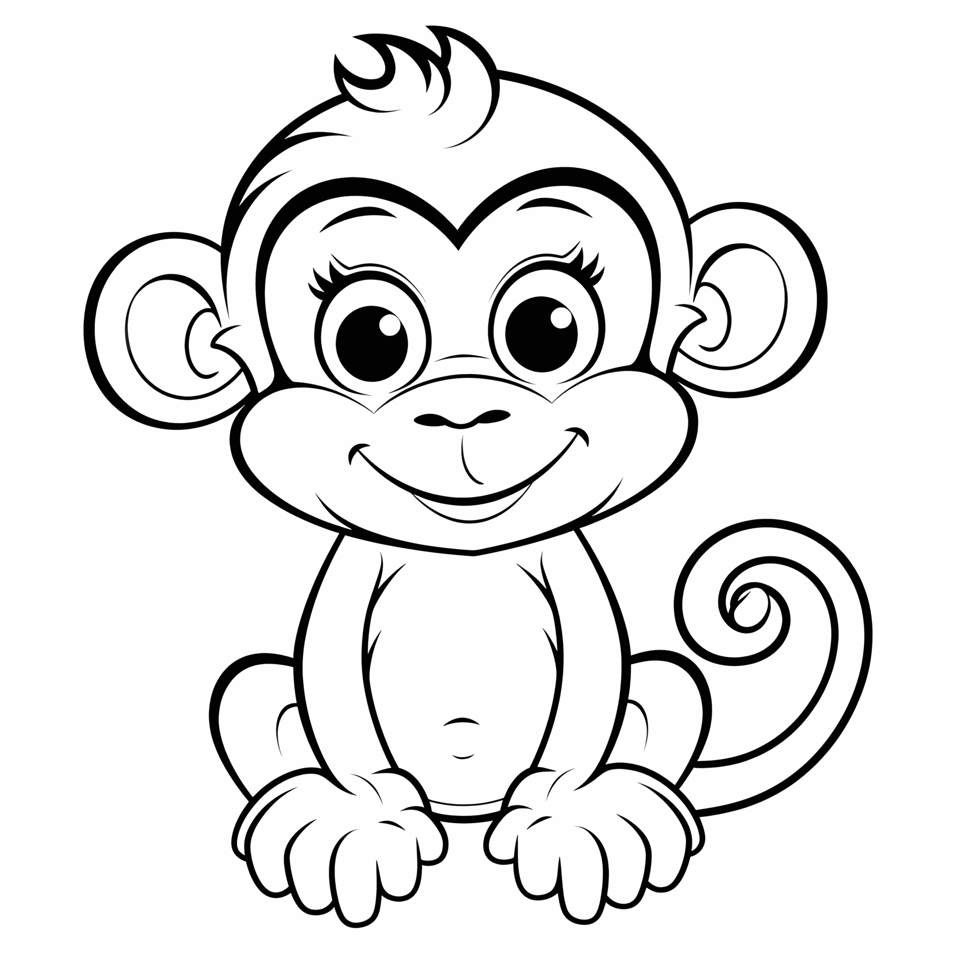 Eine sehr einfache Cartoon-Affe: Liebevolle Illustration für Kinder.