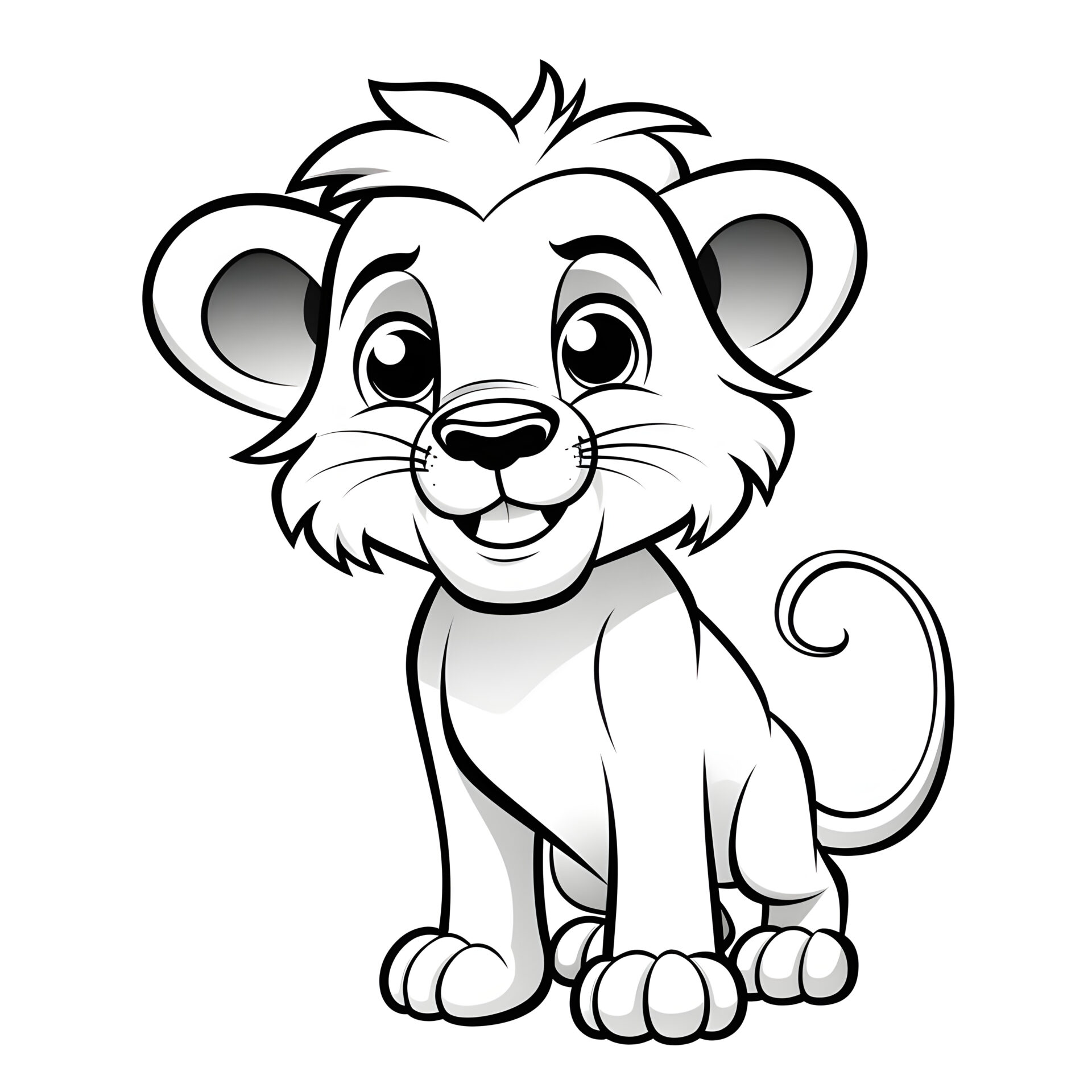 Niedlicher Löwe – Cartoon-Illustration: Liebevolle Illustration für Kinder.