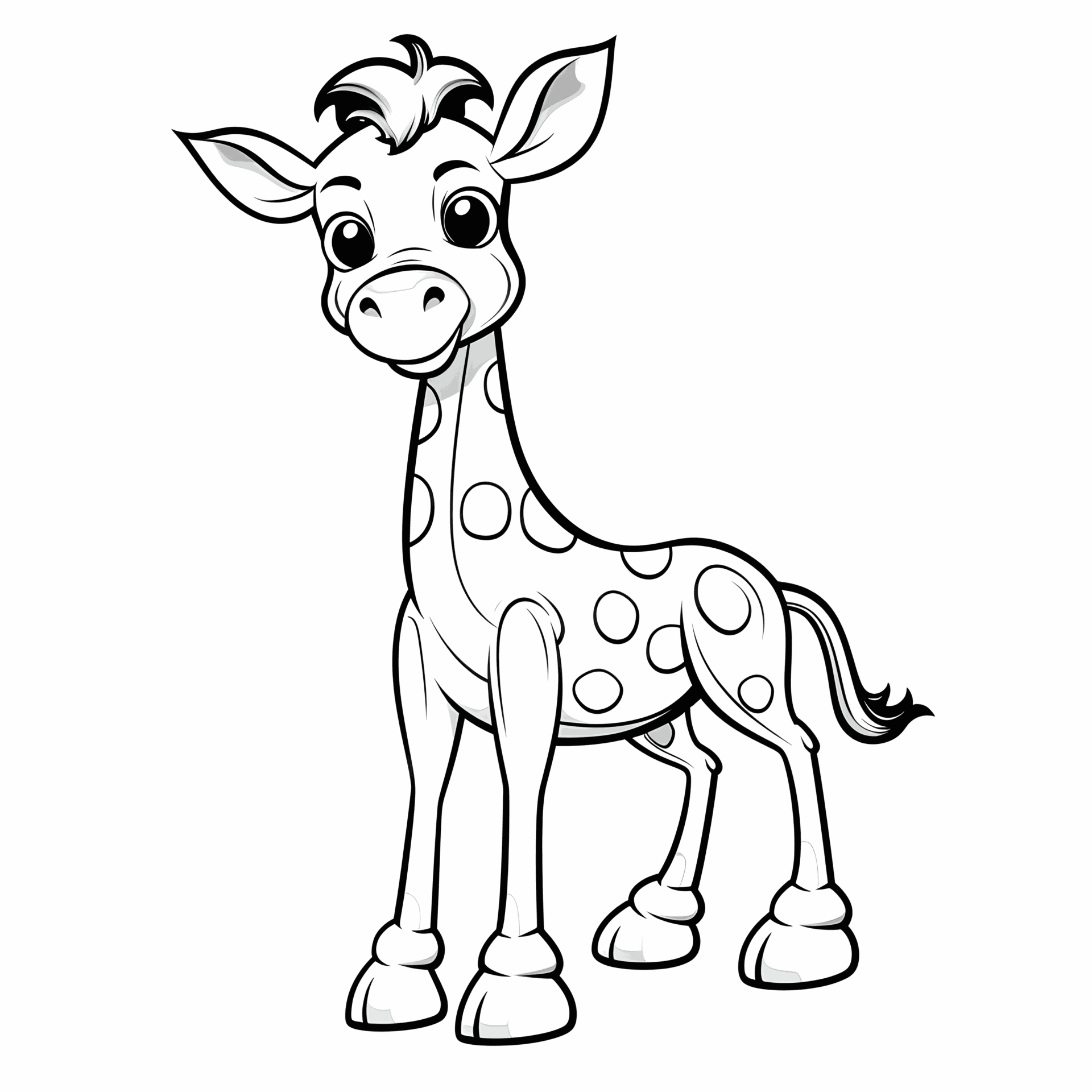 Eine sehr einfache Cartoon-Giraffe: Liebevolle Illustration für Kinder.