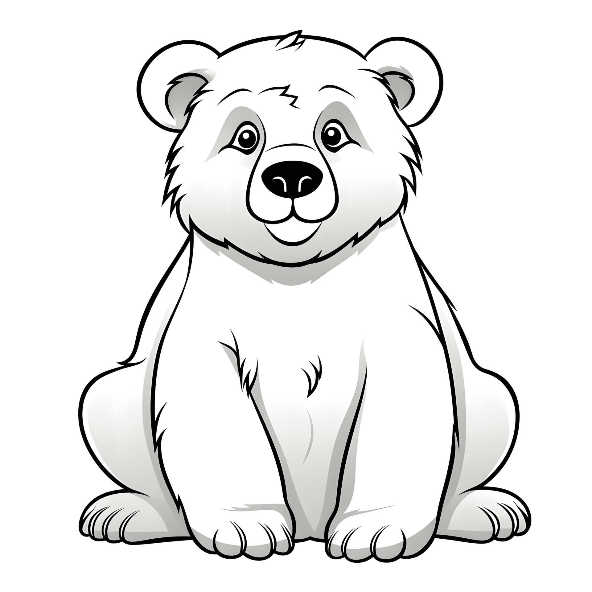 Ein sehr einfacher Cartoon-Bär in einem Malbuch für Kinder: Liebevolle Illustration für Kinder.