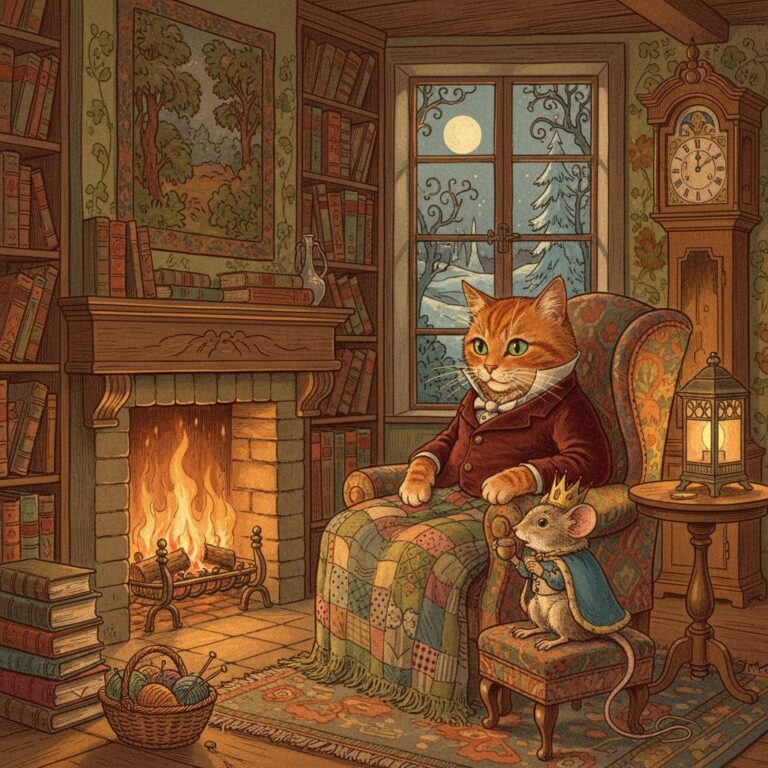 Katze und Maus in Gesellschaft –  (Original Version): Liebevolle Illustration für Kinder.
