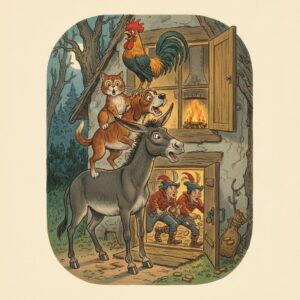 Die Bremer Stadtmusikanten –  (Original Version): Liebevolle Illustration für Kinder.